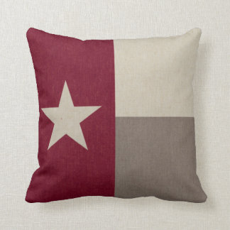 Maroon Texas Flag Fabric Throw Pillow