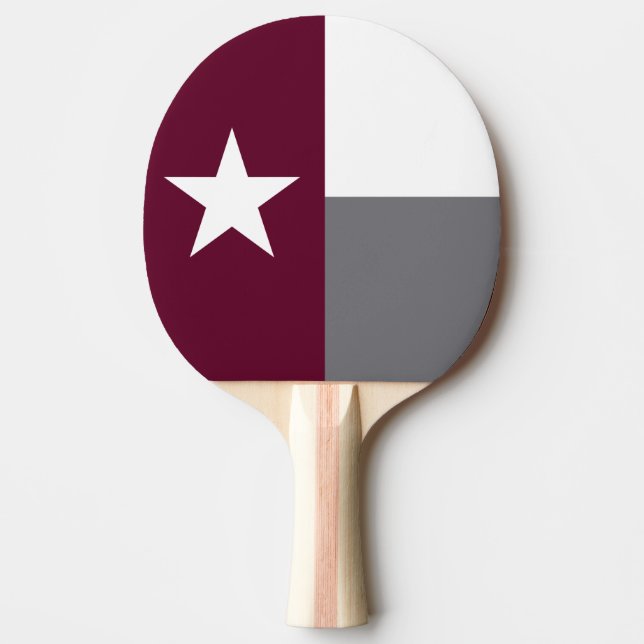 Maroon Texas Flag Ping-Pong Paddle (Front)