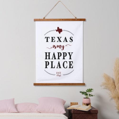 Maroon Texas is My Happy Place Hanging Tapestry