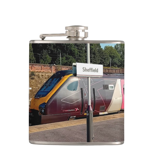 Maroon train flask (Front)