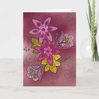 Maroon Tulip Greeting Card (blank)
