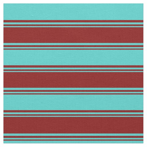 Maroon & Turquoise Pattern of Stripes Fabric
