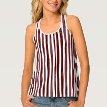Maroon vertical Striped Women's Tank Top