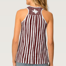 Maroon vertical Striped Women's Tank Top