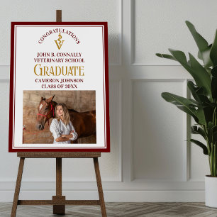 Maroon Veterinary School Photo Graduation Party Foam Board