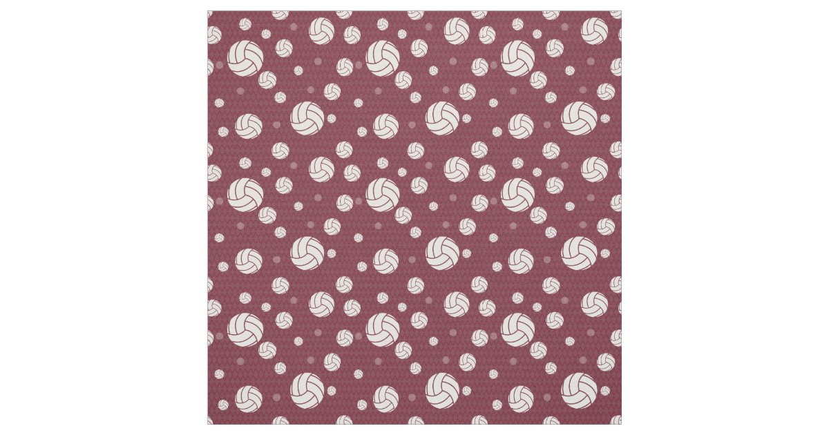 Maroon Volleyball Chevron Patterned Fabric Zazzle