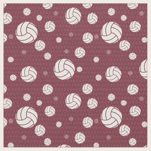 Maroon Volleyball Chevron Patterned Fabric
