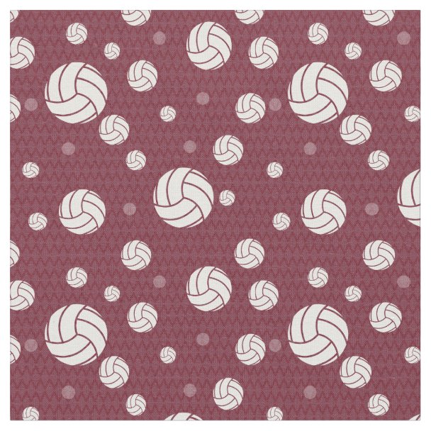 Volleyball Sports Maroon Fabric