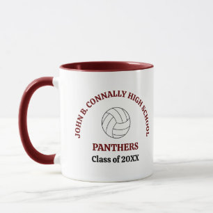 Maroon Volleyball Player Personalized Team Mug
