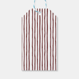Maroon watercolor Thin stripe Gift Tag set