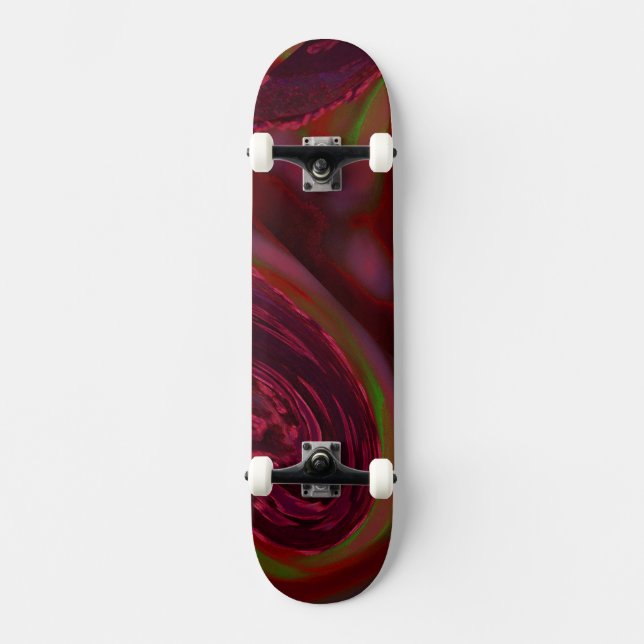 Maroon Wave Skateboard Deck (Front)