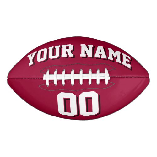 MAROON WHITE AND BLACK Custom Football