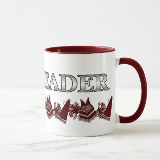 Maroon, White, and Silver Cheerleader Mug