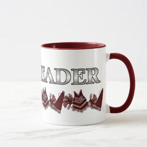 Maroon White and Silver Cheerleader Mug