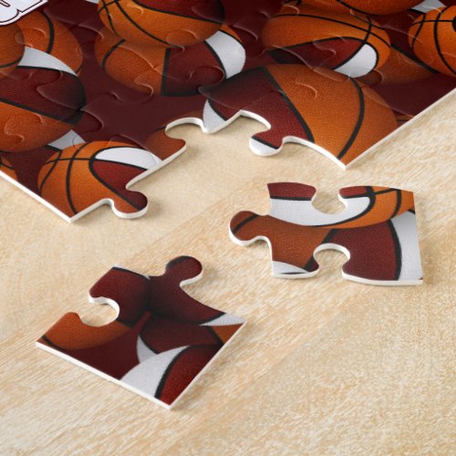 maroon white basketball boys girls team colors jigsaw puzzle