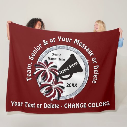 Maroon White Black Custom Cheer Blankets