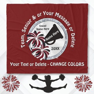 Maroon, White, Black Custom Cheer Blankets