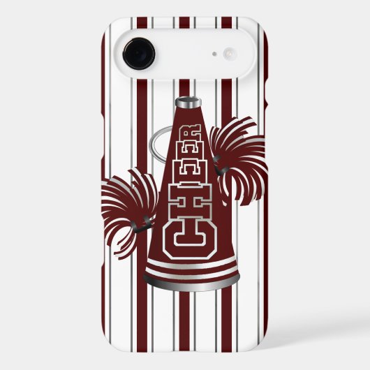 Maroon & White Cheerleader iPhone 4 Case (Back)