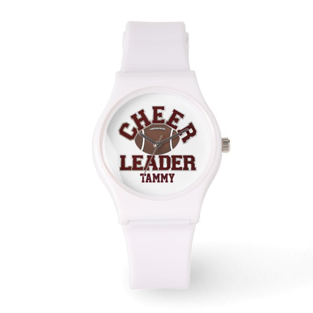 Maroon & White Cheerleader's Custom Watch (Front)