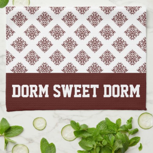 Maroon White College Team Cool Fun Dorm School Kitchen Towel