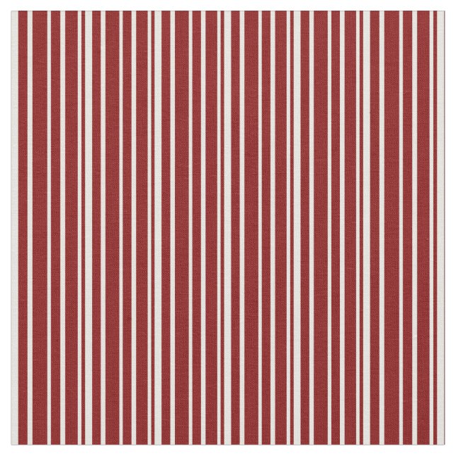 Maroon & White Colored Striped/Lined Pattern Fabric (Close Up)