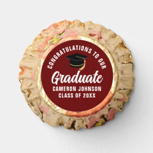 Maroon White Custom 2025 Graduation Party Reese's Peanut Butter Cups