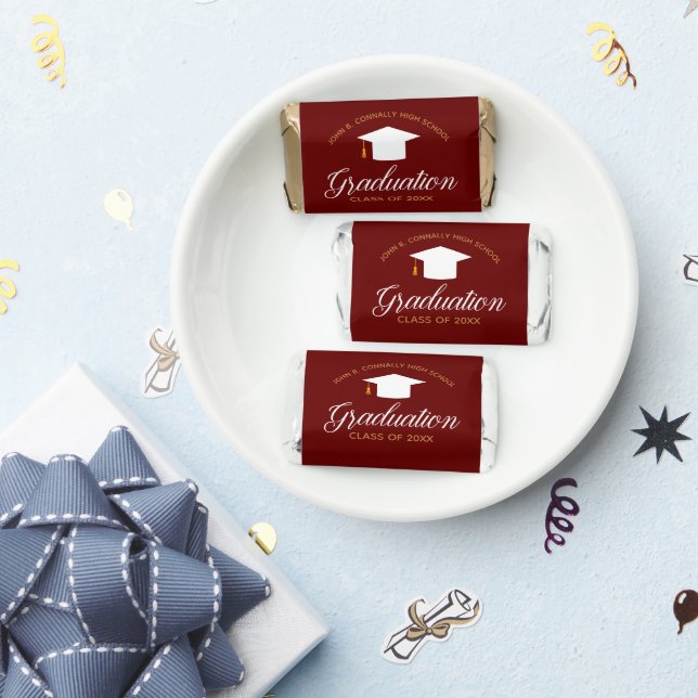 Maroon White Customizable Graduation Party Hershey's Miniatures (Party)