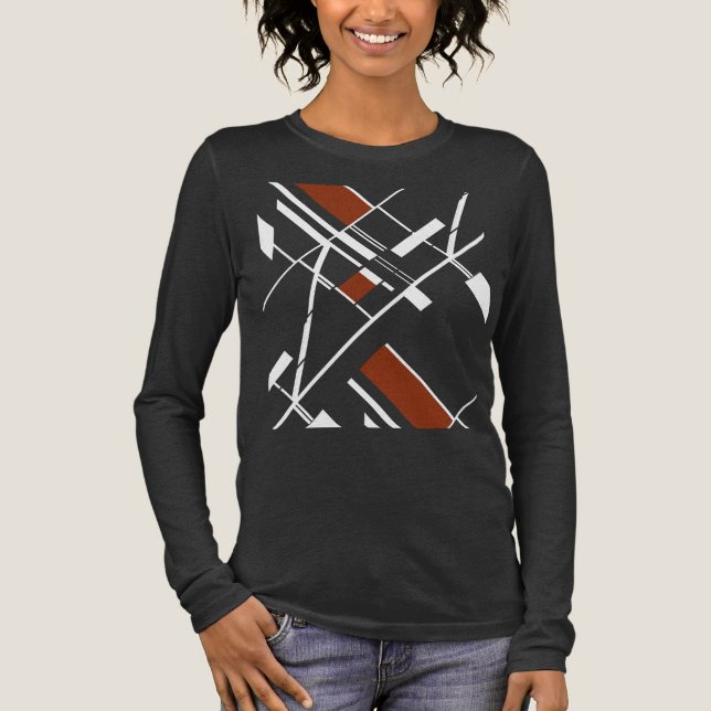 Maroon White Geometric Shapes Crisscross MCM Look Tri-Blend Shirt (Front)