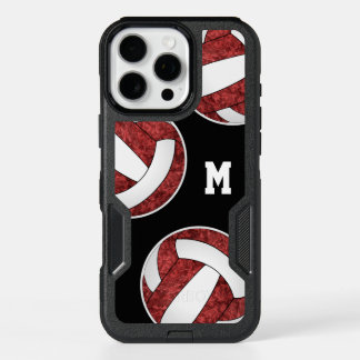 maroon white girly volleyball team colors iPhone 16 pro max case