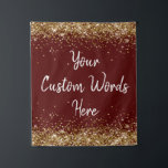 Maroon White Gold Birthday Party Photo Booth Prop Tapestry<br><div class="desc">personalized backdrop for her him,  college university 15th 18th 20th,  glitter anniversary sweet 16 16th,  personalised 30th 21st 25th 35th,  custom bridal shower hen do,  boy son man husband daughter,  girl wife bachelorette night sparkle,  quinceanera 40th 50th 60th 70th,  bride sparkly vow renewal graduation,  grad high school college graduate</div>