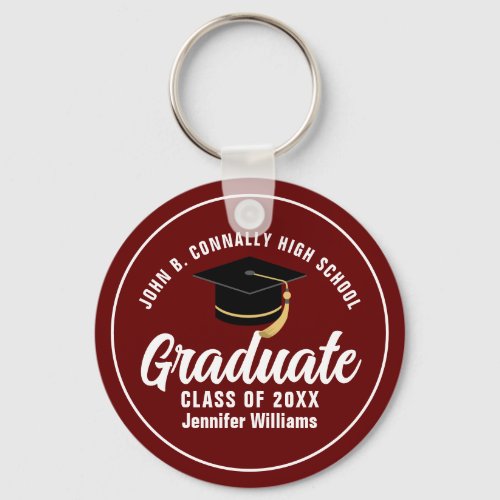 Maroon White Graduation Custom 2025 Graduate