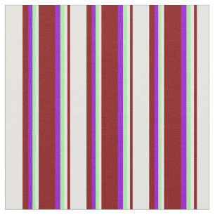 Maroon, White, Green, and Dark Violet Colored Fabric