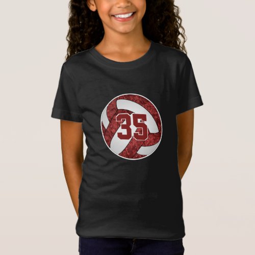 Maroon white her volleyball team colors custom T_Shirt