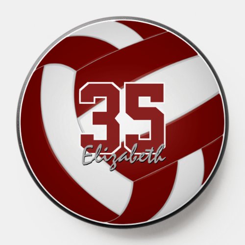 maroon white kids school club colors volleyball PopSocket