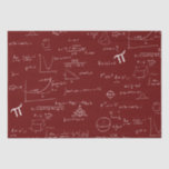 Maroon White Mathematic Formulas Graphics Tissue Paper<br><div class="desc">Great maroon mathematics tissue paper for your gift wrapping. Either for graduations,  birthdays or even teacher's appreciation day,  this tissue paper is the perfect complement to use in your gifts to your special math nerd person. Illustrated and designed by Patricia Alvarez.</div>