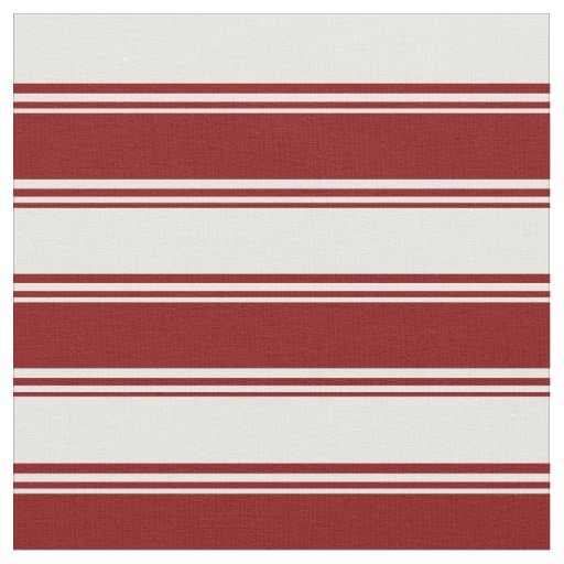 Maroon & White Pattern of Stripes Fabric