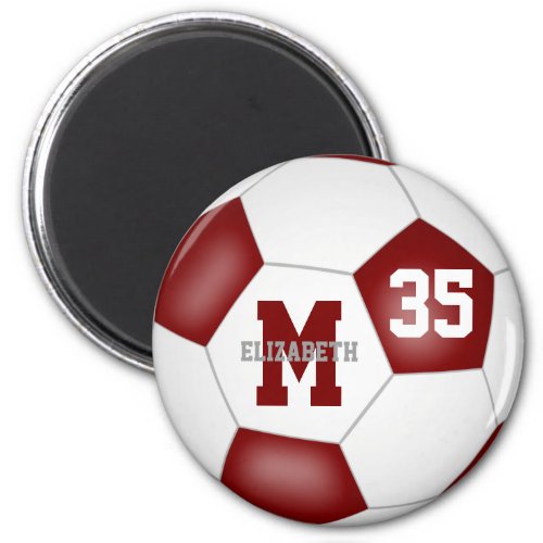 maroon white personalized soccer team party gifts magnet