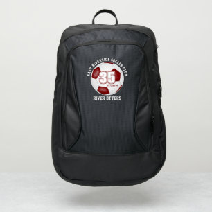 maroon white soccer ball w player name kids sports port authority® backpack