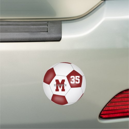 maroon white soccer team spirit day locker magnet