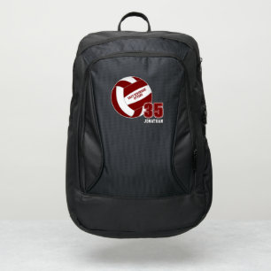 Maroon white sports team colors volleyball port authority® backpack