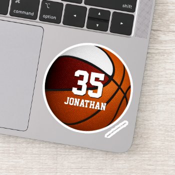 Maroon White Team Colors Boys Basketball Sticker by katz_d_zynes at Zazzle