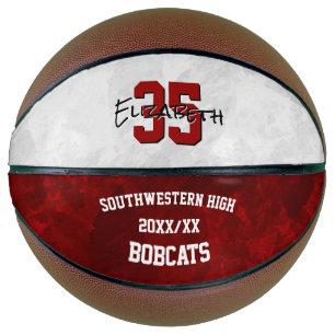 maroon white team colors girls commemorative basketball