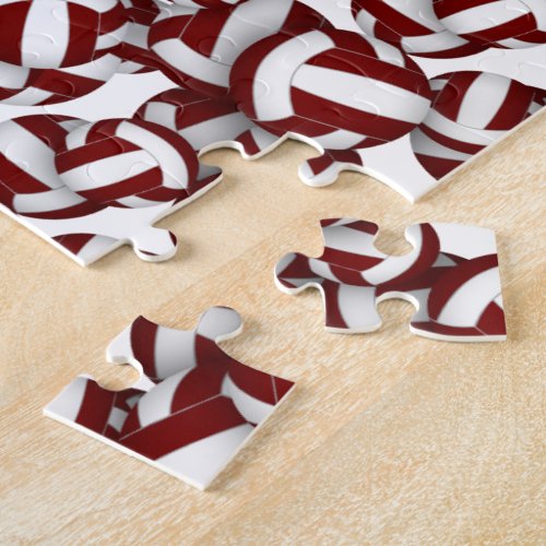 maroon white volleyball team colors boys girls jigsaw puzzle