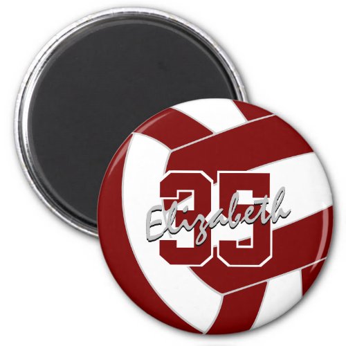 maroon white volleyball team colors gifts magnet