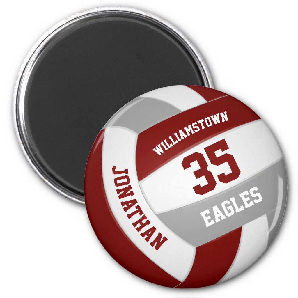 maroon gray volleyball team name boys girls magnet