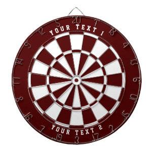 Maroon & White   Wide-Spaced White Sports Font Dart Board