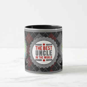 Maroon World's Best Uncle with 2-Photos Mug