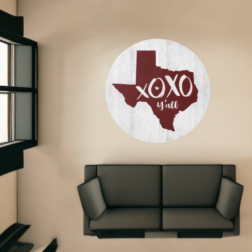 Maroon XOXO Yall _ Texas State Shape Rug