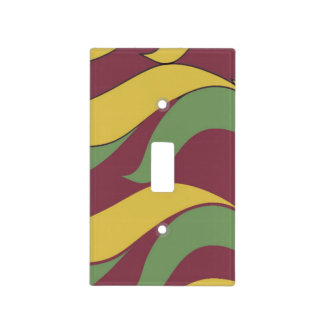 Maroon Yellow Green Light Switch Cover