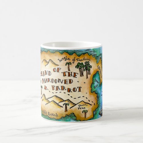 Marooned Parrot Pirate Treasure Map Mug